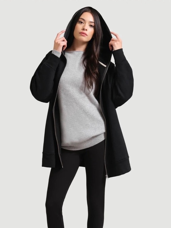 Modern Citizen Tops - Modern Citizen oversized black zip-up sweatshirt